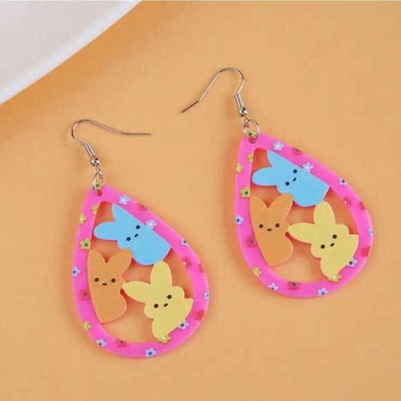 3 For 26 - Easter Resin Cut-Out Peeps Earrings - Picture 3 of 5